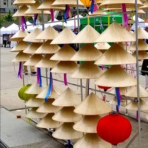 Vietnamese palm leaves hat.